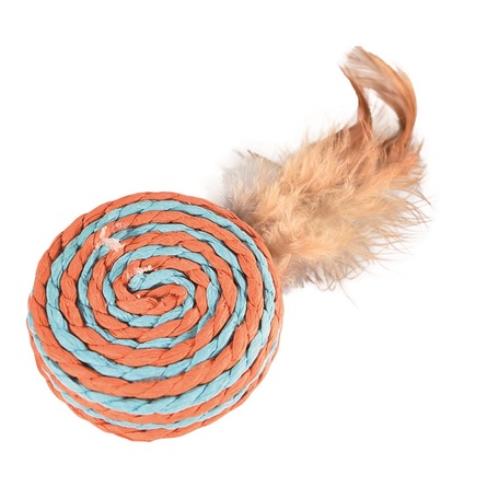 PET STAR Игрушка для кошек спираль разноцветная с пером, 1 шт – интернет-магазин Ле’Муррр