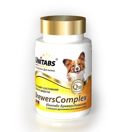 UNITABS BreversComplex Комплекс витаминов для взрослых собак мелких пород (с пивными дрожжами), 100 таблеток – интернет-магазин Ле’Муррр
