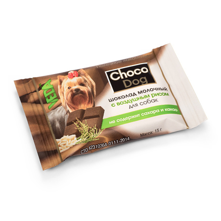 CHOCO DOG Шоколад молочный с воздушным рисом для собак – интернет-магазин Ле’Муррр